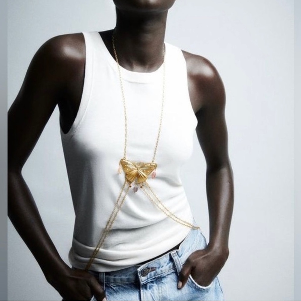 ZARA BUTTERFLY BODY CHAIN (OS) NWOT